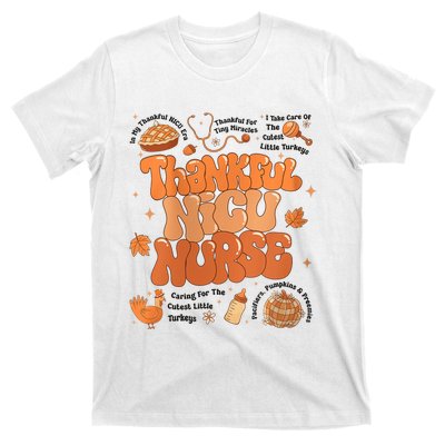 Retro Thanksgiving Nicu Nurse Autumn Thankful Nicu Nurse T-Shirt