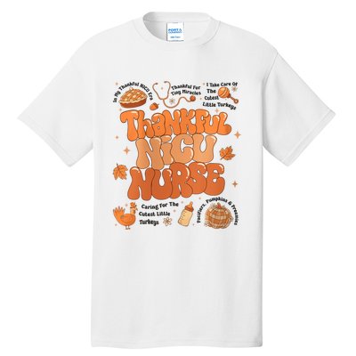 Retro Thanksgiving Nicu Nurse Autumn Thankful Nicu Nurse Tall T-Shirt