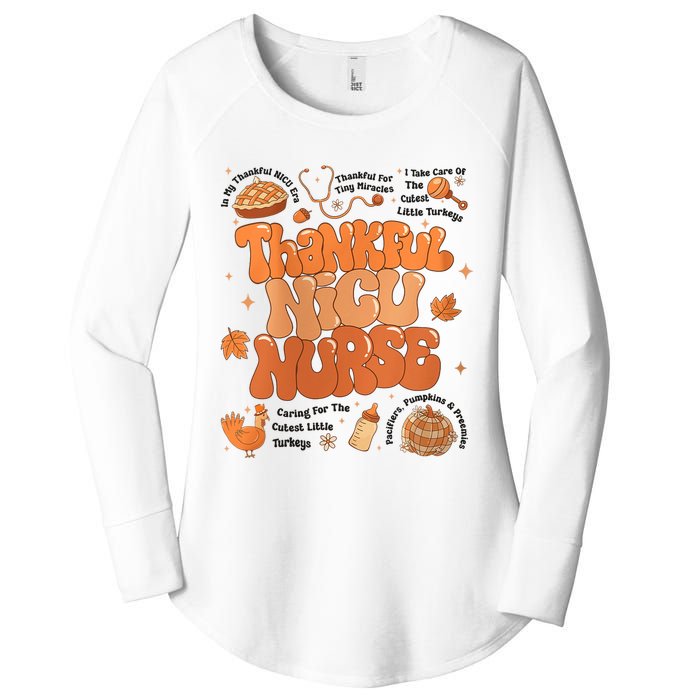 Retro Thanksgiving Nicu Nurse Autumn Thankful Nicu Nurse Women's Perfect Tri Tunic Long Sleeve Shirt