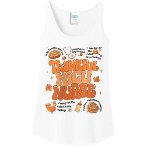 Retro Thanksgiving Nicu Nurse Autumn Thankful Nicu Nurse Ladies Essential Tank