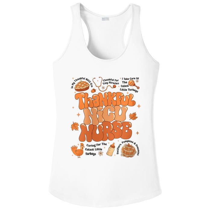 Retro Thanksgiving Nicu Nurse Autumn Thankful Nicu Nurse Ladies PosiCharge Competitor Racerback Tank