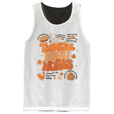 Retro Thanksgiving Nicu Nurse Autumn Thankful Nicu Nurse Mesh Reversible Basketball Jersey Tank