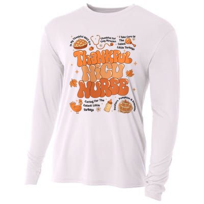 Retro Thanksgiving Nicu Nurse Autumn Thankful Nicu Nurse Cooling Performance Long Sleeve Crew