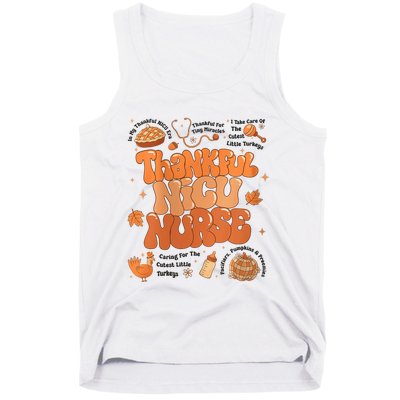 Retro Thanksgiving Nicu Nurse Autumn Thankful Nicu Nurse Tank Top