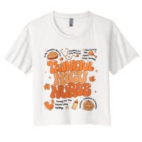 Retro Thanksgiving Nicu Nurse Autumn Thankful Nicu Nurse Women's Crop Top Tee