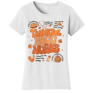 Retro Thanksgiving Nicu Nurse Autumn Thankful Nicu Nurse Women's T-Shirt