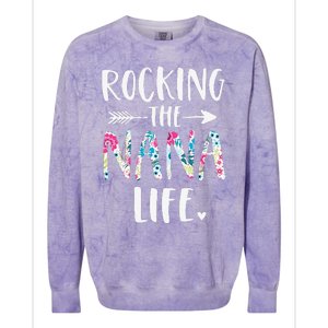 Rocking The Nana Life New Grandma Granny To Be Gigi Mimi Colorblast Crewneck Sweatshirt