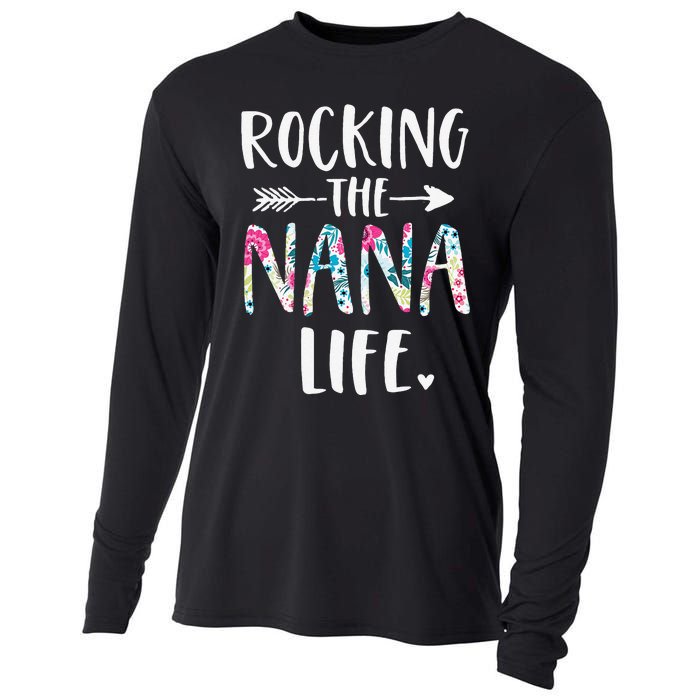 Rocking The Nana Life New Grandma Granny To Be Gigi Mimi Cooling Performance Long Sleeve Crew