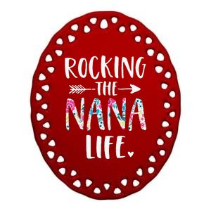 Rocking The Nana Life New Grandma Granny To Be Gigi Mimi Ceramic Oval Ornament