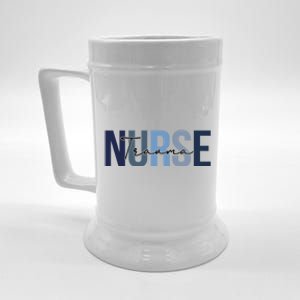 Retro Trauma Nurse Print For Nursing Student Great Gift Beer Stein