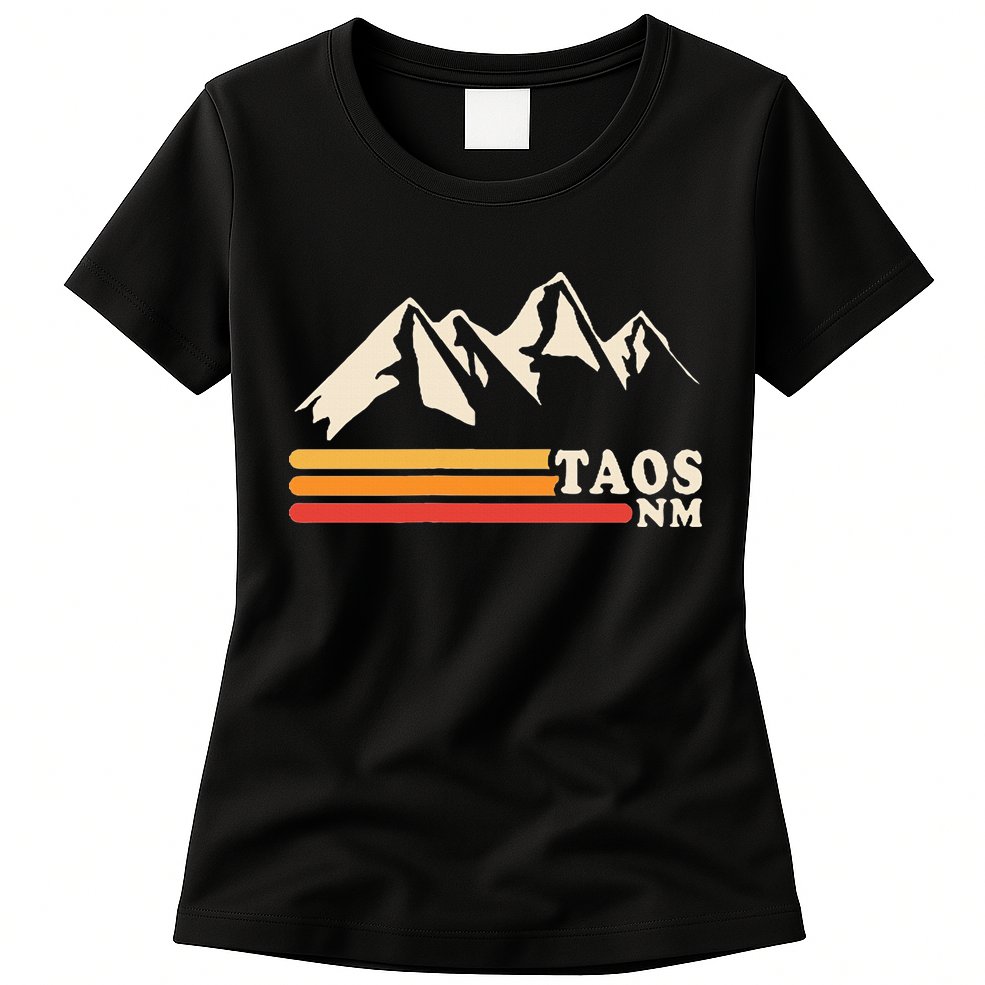 Retro Taos New Mexico Nm Mountains Ski Womens T-Shirt