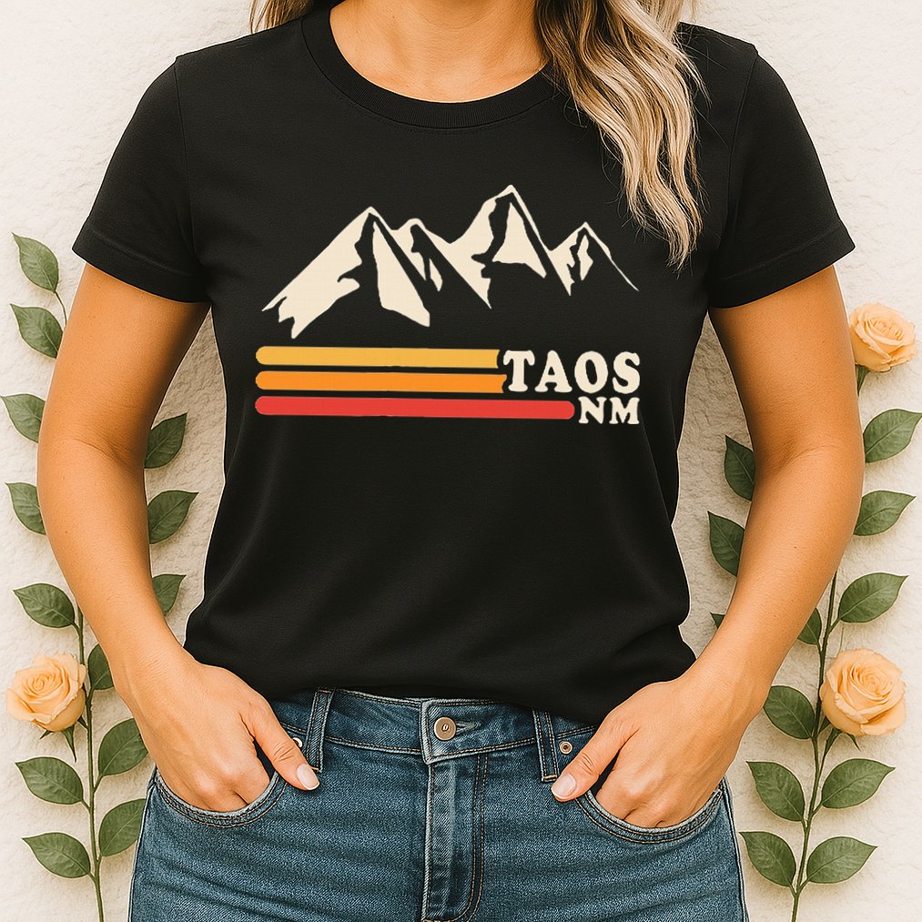 Retro Taos New Mexico Nm Mountains Ski Womens T-Shirt