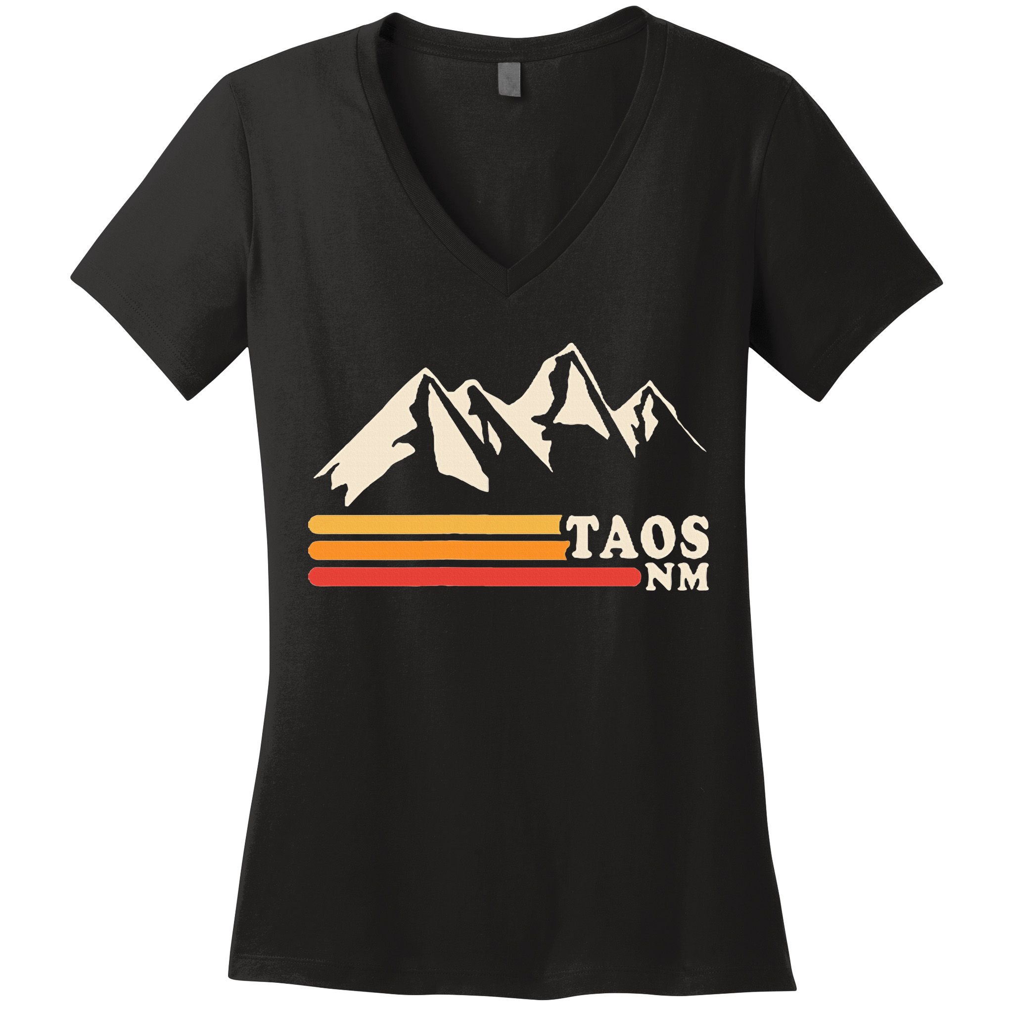 Retro Taos New Mexico Nm Mountains Ski Women's V-Neck T-Shirt