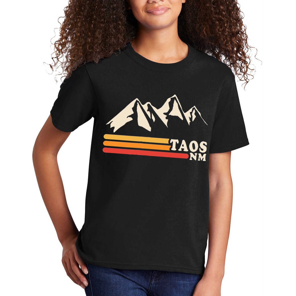 Retro Taos New Mexico Nm Mountains Ski Kids T-Shirt