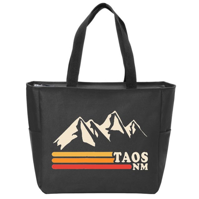 Retro Taos New Mexico Nm Mountains Ski Zip Tote Bag