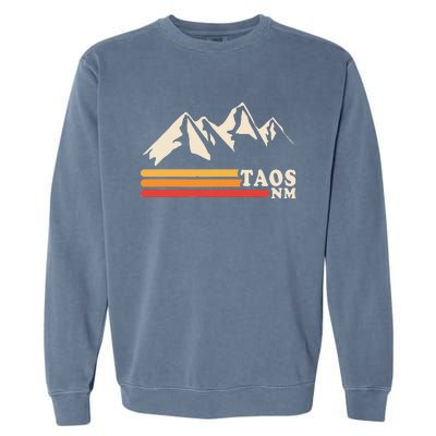 Retro Taos New Mexico Nm Mountains Ski Garment-Dyed Sweatshirt