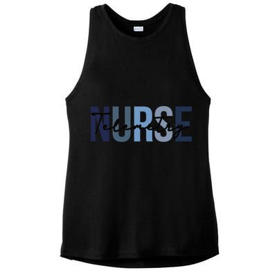 Retro Telemetry Nurse Print For Nursing Student Ladies PosiCharge Tri-Blend Wicking Tank