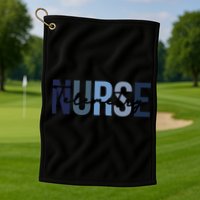 Retro Telemetry Nurse Print For Nursing Student Golf Towel