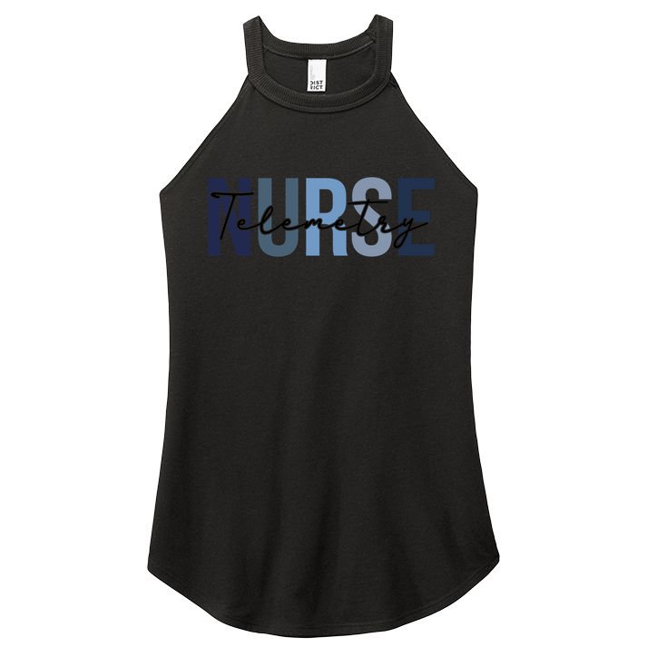 Retro Telemetry Nurse Print For Nursing Student Women's Perfect Tri Rocker Tank