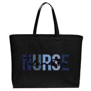 Retro Telemetry Nurse Print For Nursing Student Cotton Canvas Jumbo Tote