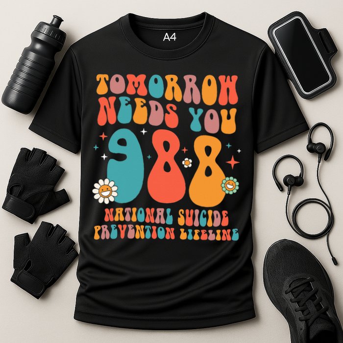 Retro Tomorrow Needs You 988 Suicide Prevention Awareness Cooling Performance Crew T-Shirt