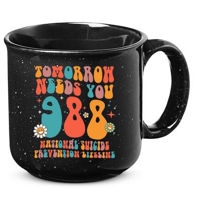 Retro Tomorrow Needs You 988 Suicide Prevention Awareness 15oz Campfire Ceramic Mug
