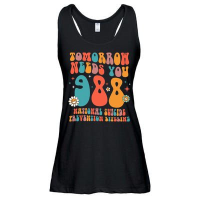 Retro Tomorrow Needs You 988 Suicide Prevention Awareness Ladies Essential Flowy Tank