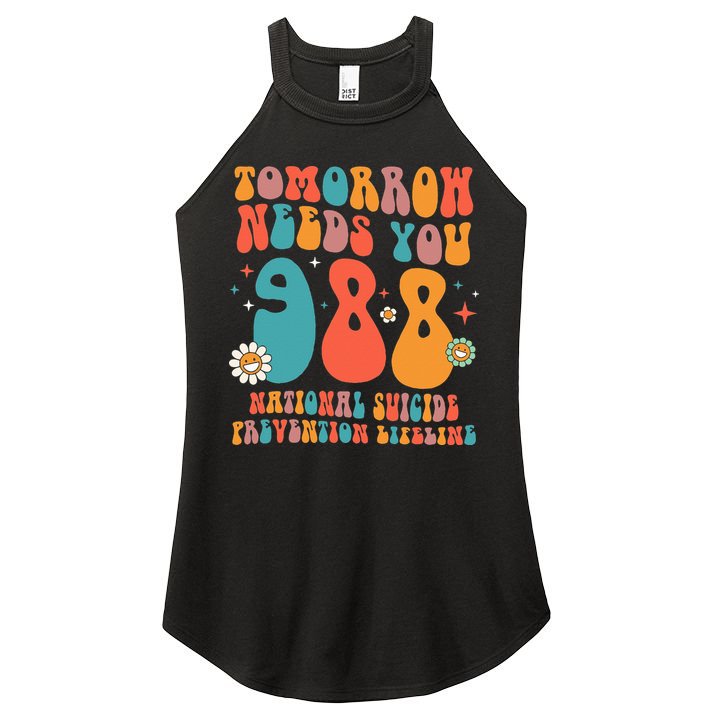 Retro Tomorrow Needs You 988 Suicide Prevention Awareness Women's Perfect Tri Rocker Tank