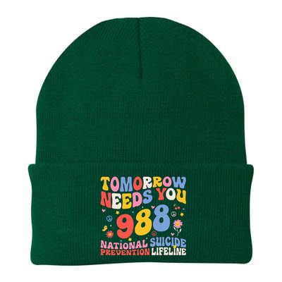 Retro Tomorrow Needs You 988 Suicide Prevention Awareness Knit Cap Winter Beanie