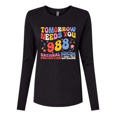 Retro Tomorrow Needs You 988 Suicide Prevention Awareness Womens Cotton Relaxed Long Sleeve T-Shirt