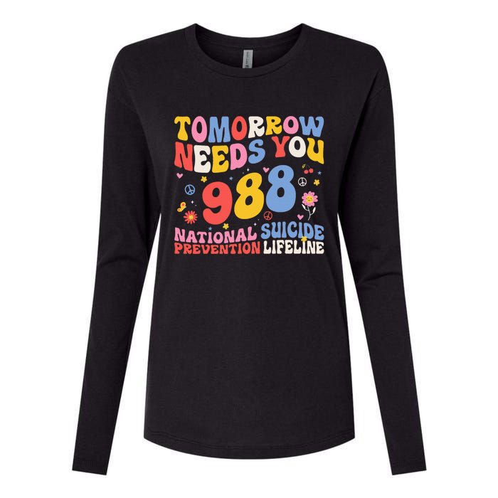 Retro Tomorrow Needs You 988 Suicide Prevention Awareness Womens Cotton Relaxed Long Sleeve T-Shirt