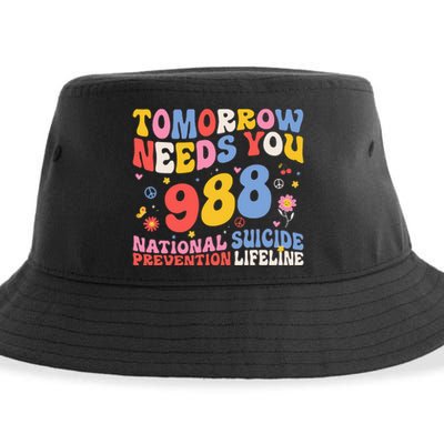 Retro Tomorrow Needs You 988 Suicide Prevention Awareness Sustainable Bucket Hat