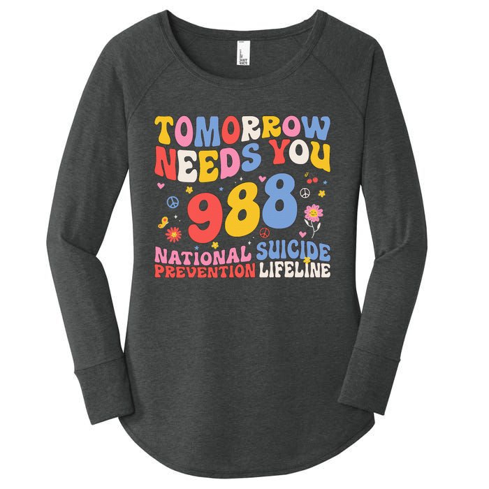 Retro Tomorrow Needs You 988 Suicide Prevention Awareness Women's Perfect Tri Tunic Long Sleeve Shirt