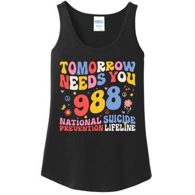 Retro Tomorrow Needs You 988 Suicide Prevention Awareness Ladies Essential Tank