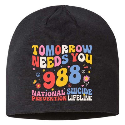 Retro Tomorrow Needs You 988 Suicide Prevention Awareness Sustainable Beanie