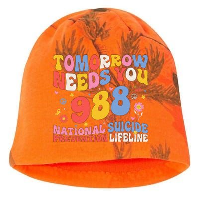 Retro Tomorrow Needs You 988 Suicide Prevention Awareness Kati - Camo Knit Beanie