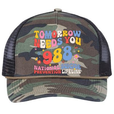 Retro Tomorrow Needs You 988 Suicide Prevention Awareness Retro Rope Trucker Hat Cap