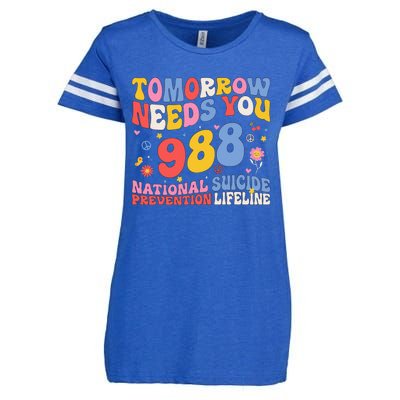 Retro Tomorrow Needs You 988 Suicide Prevention Awareness Enza Ladies Jersey Football T-Shirt