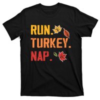 Run Turkey Nap Thanksgiving Funny Turkey Trot Running T-Shirt