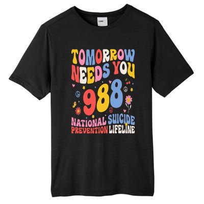 Retro Tomorrow Needs You 988 Suicide Prevention Awareness Tall Fusion ChromaSoft Performance T-Shirt