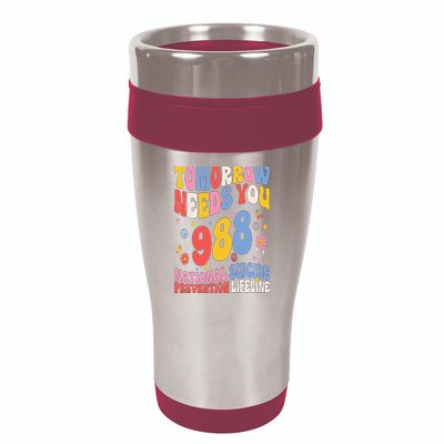 Retro Tomorrow Needs You 988 Suicide Prevention Awareness 16oz Travel Tumbler
