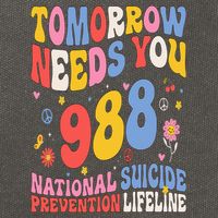 Retro Tomorrow Needs You 988 Suicide Prevention Awareness Cotton Canvas Backpack