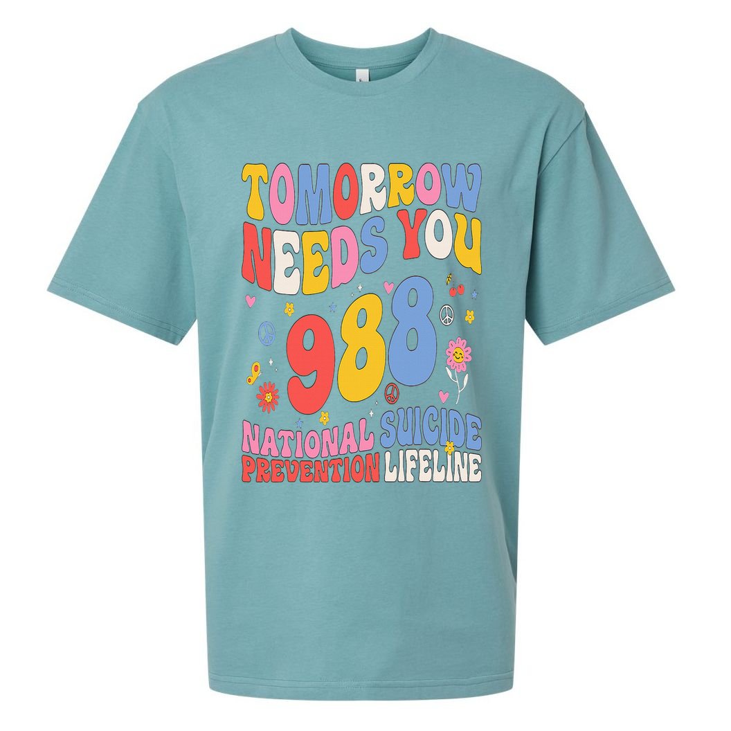 Retro Tomorrow Needs You 988 Suicide Prevention Awareness Sueded Cloud Jersey T-Shirt