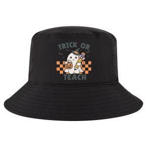 Retro Trick Or Teach Halloween Teacher Ghost Spooky Season Gift Cool Comfort Performance Bucket Hat