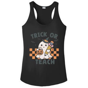 Retro Trick Or Teach Halloween Teacher Ghost Spooky Season Gift Ladies PosiCharge Competitor Racerback Tank