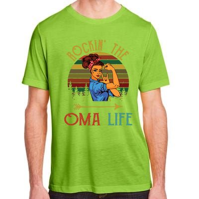 Rockin The Oma Life Grandparents Day For Oma Adult ChromaSoft Performance T-Shirt