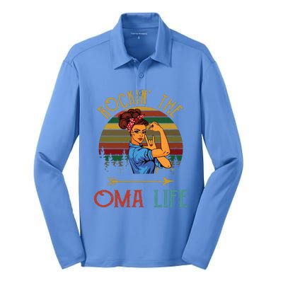 Rockin The Oma Life Grandparents Day For Oma Silk Touch Performance Long Sleeve Polo