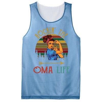 Rockin The Oma Life Grandparents Day For Oma Mesh Reversible Basketball Jersey Tank