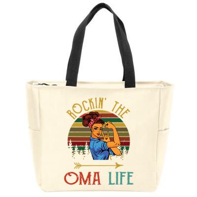 Rockin The Oma Life Grandparents Day For Oma Zip Tote Bag