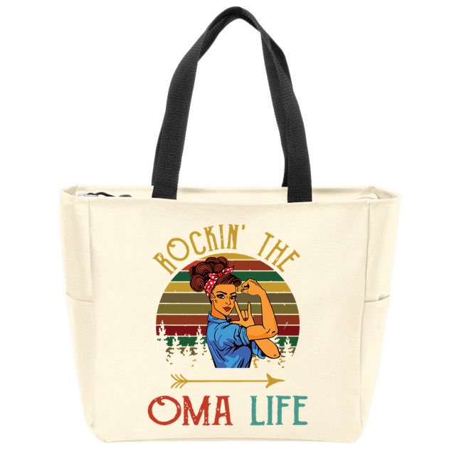 Rockin The Oma Life Grandparents Day For Oma Zip Tote Bag